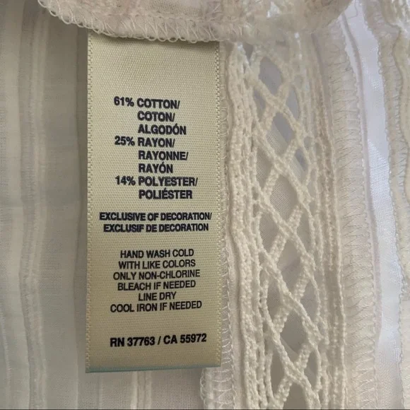 NWT- Rafaella Long Sleeve White Tunic Blouse- XL - Picture 11 of 12